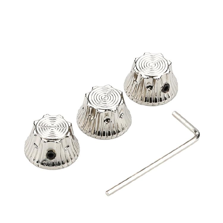 

3Pcs Electric Guitar Bass Dome Knobs with Hole Metal Guitar Tone Volumes Knob Potentiometer Hat Caps Guitar Parts 1 серебряный