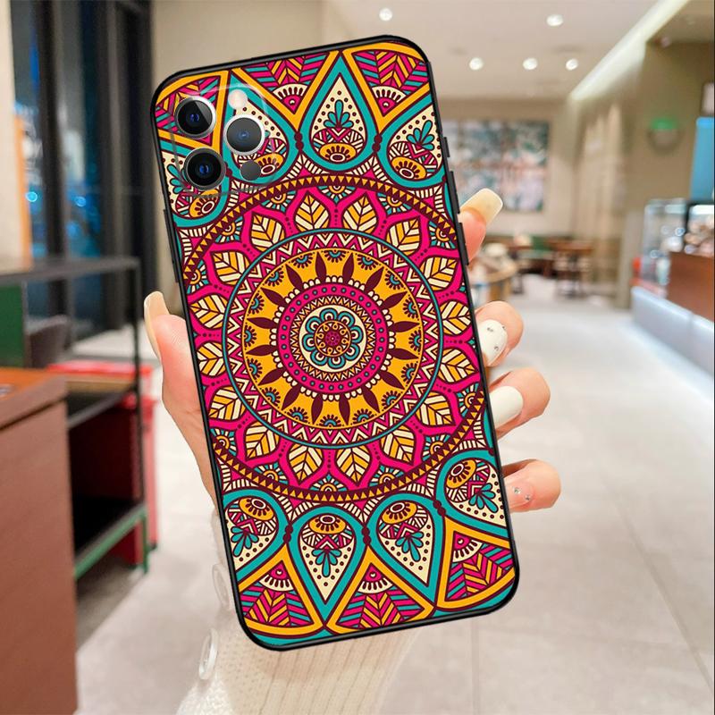 Mandala Geometric Pattern Phone Case For iPhone 17 16 15 14 13 11 12 Pro Max mini 16 Plus 16e 17 Air Protective Cover