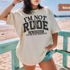 Im Not Rude Swaet T Shirt Snarky Sarcastic Funny Saying Retro Checkered Trendy Sarcasm Edgy Sassy For Her Vintage