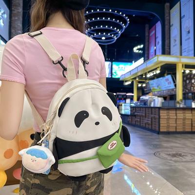 Literary Style Large-capacity Shoulder Bag Cute Panda Pattern Middle School Student School Bag Girl Backpack
