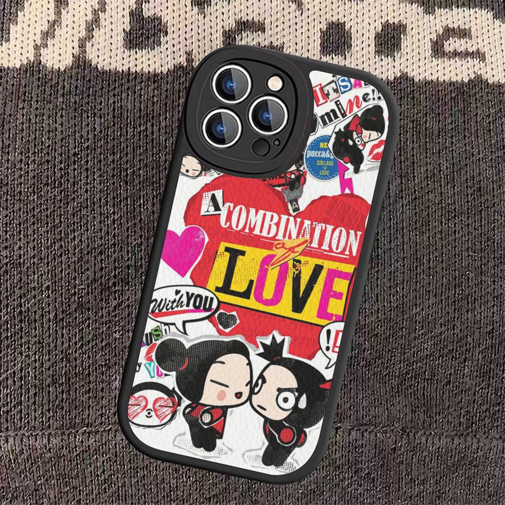 Popular Artifact P-Pucca Phone Cover For iPhone 16 15 14 13 12 11 Pro Max Plus Leather Soft Case