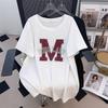 Women's Plus Size Slimming Loose Short-Sleeve Mid-Length T-Shirt (Round Neck, 200/300/350 Jin) 669