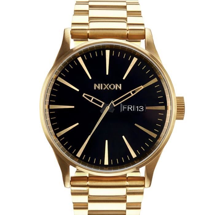 Montre - NIXON - Sentry SS - Doré et noir - Quartz - Étanchéité 10 ATM