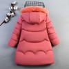 Girls Long Jacket Children Cotton-padded Jacket Girl Winter Cartoon Down Clothes Warm Coat Fur Hooed Snowsuit Kids 3-12Y
