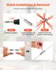 Chimney Sweep Kit, 12m Maximum Extendable Length Chimney Sweep, Chimneys Cleaning Kit with Bristle Replacements & Goggles, 90° Bendable Fireplace