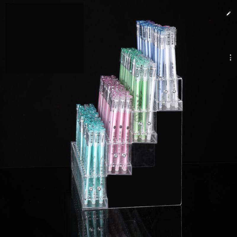 1-6 Layer Clear Acrylic Pen Holder Stationery Store Supermarket Ballpoint Pen Storage Rack Display Neutral Pen Stand Organiser