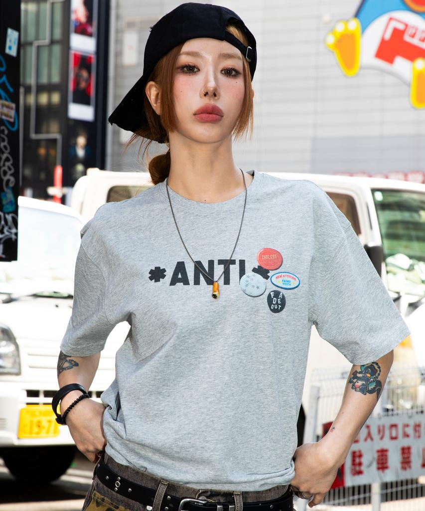 XTONZ Xf010 Anti-Pin Badge T-Shirt (Gray)