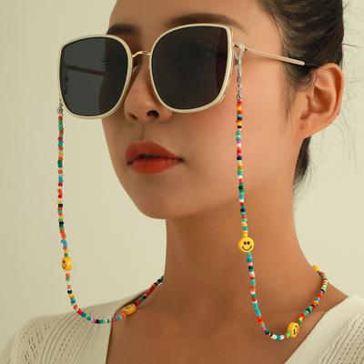 Accessories, Acrylic Hard Plastic Smiley Face, Colored Rice Beads, Glasses Chain, Face Mask, Non-slip Lanyard.