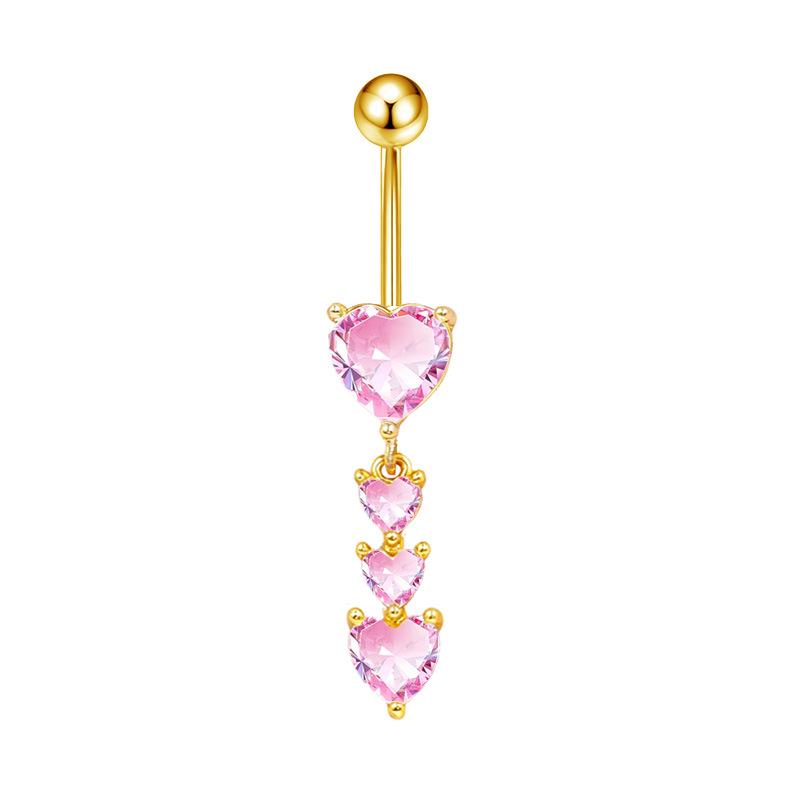 Gaibei Heart-shaped Bow Navel Ring - European & American Trendy Style Belly Button Jewelry