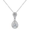 925 Silver Necklace Women Sparkling Zircon Teardrop Pendant Clavicle Chain Jewelry Gift for Birthday Party