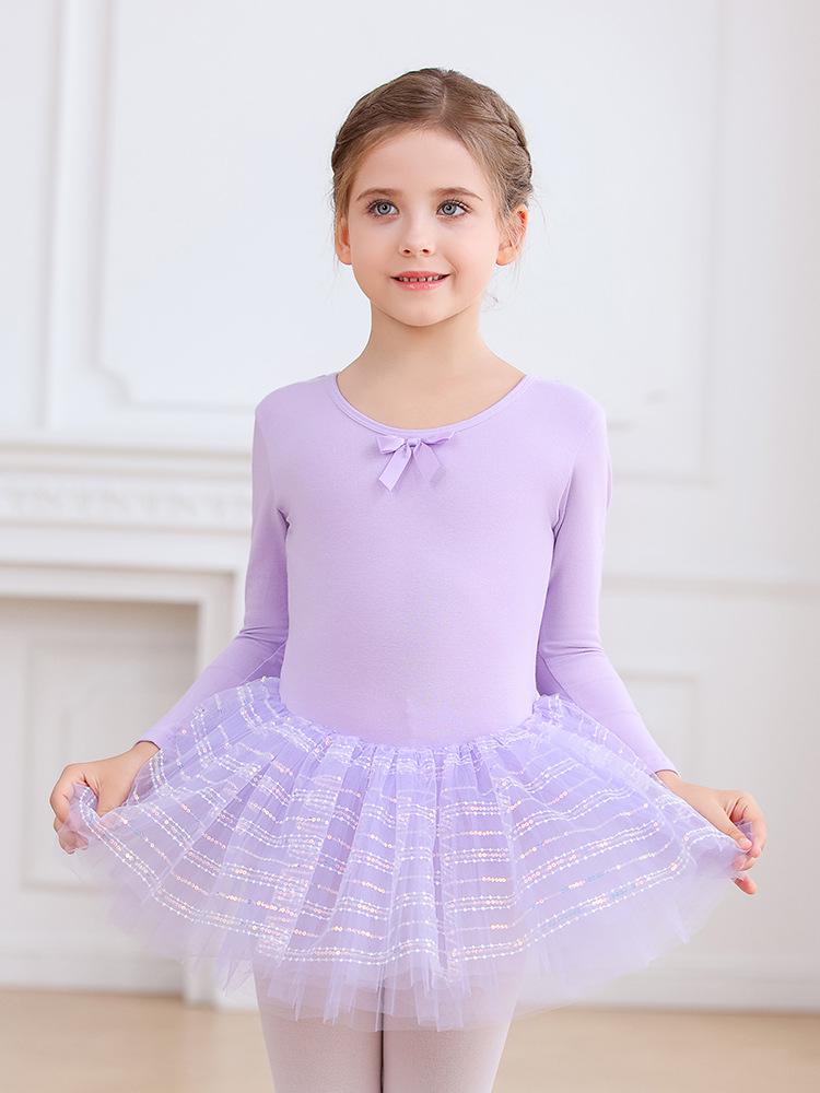 Girls' Long Sleeve Tutu Skirt Dancewear: Autumn/Winter Ballet & Figure Skating Leotard