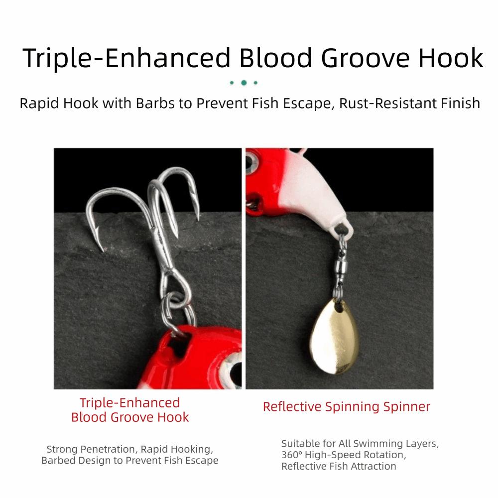 5Pcs/Box Hard Metal Rotating VIB Lure For Saltwater Freshwater Bass Pike Trout Fishing