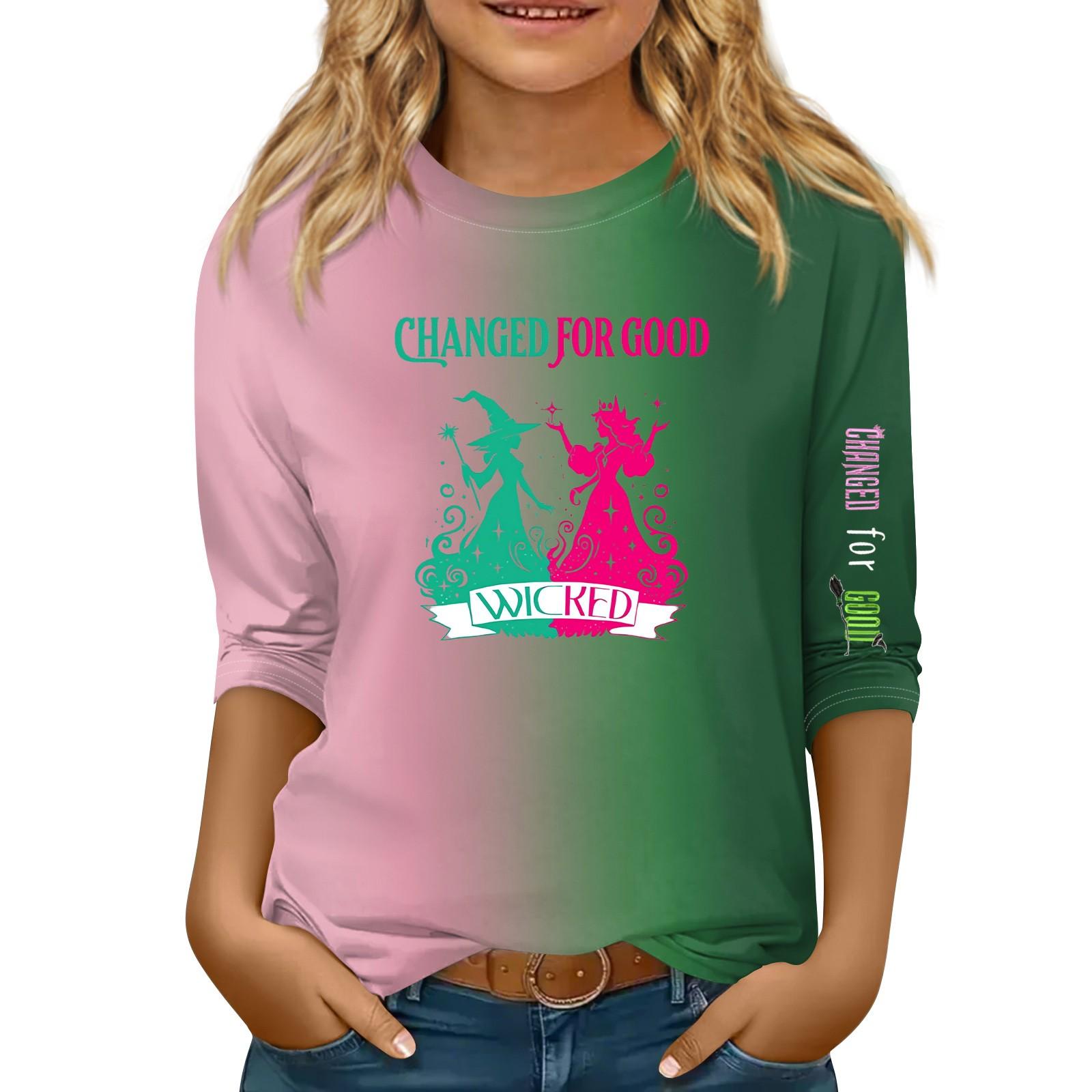 

Детская футболка с рукавом 3/4, повседневная футболка с принтом, круглый вырез, блузка-пуловер 110 армия зеленый