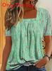Plant Flowers Print T Shirt With Polyester Spandex For Casual Wear
