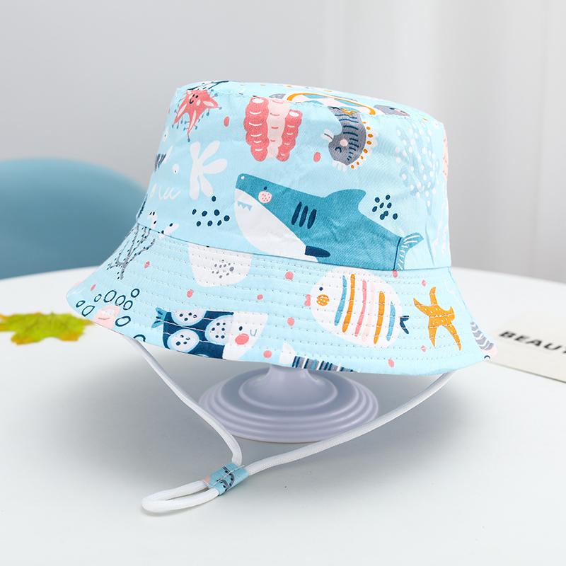 Summer Baby Hat Boy Girl Cotton Uv Protection Sun Cap Children Panama Beach Kids Bucket Hat Cute Cartoon Infant Caps