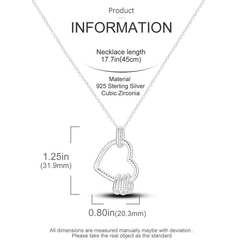 925 Silver Necklaces Heart Simple Irregular Trendy Simple Necklaces for Women Gift Party Jewelry Gift