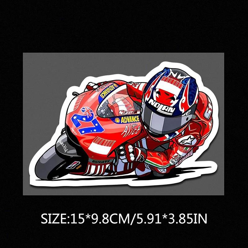 Creative anime motorcycle and rider personalized car laptop stickers, car motorcycle bicycle sun protection and waterproof stickers decoration