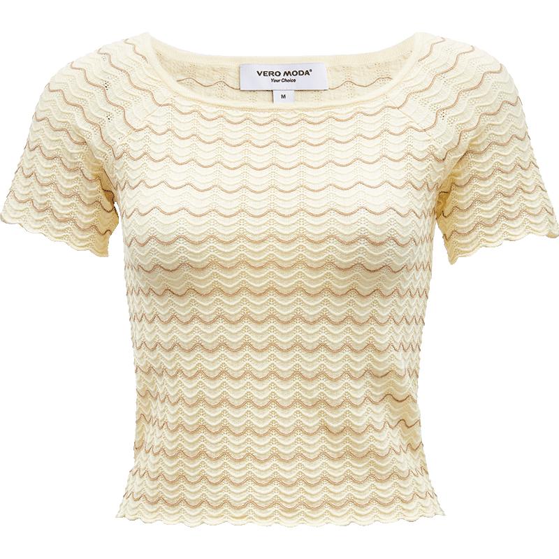 

VEROMODA Women s Slim Fit U-Neck Knit Short Sleeve Top S