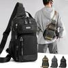 Waterproof Multi-Pocket Sling Bag for Men Anti-Theft Chest Bag with Port Casual Sports Crossbody Bag for Hiking Travel Outdoor