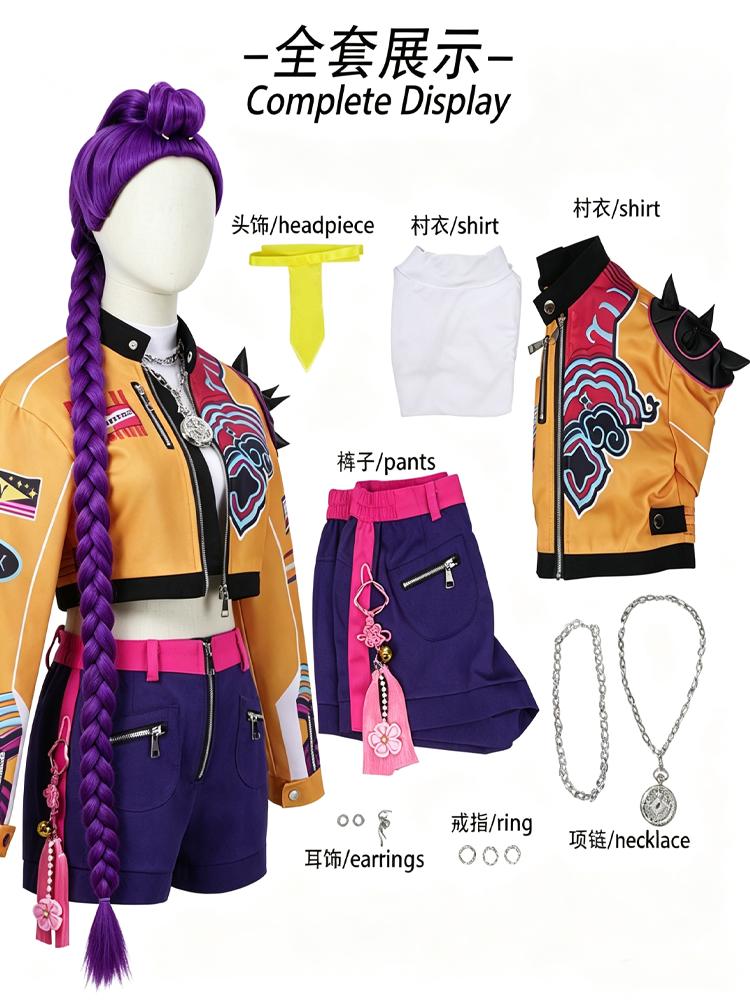 Girls Street-Outfit Childrens Cosplay Costumes Cartoon-Printed Cropped Top Jacket Shorts Halloween Party Stage Performance Costu