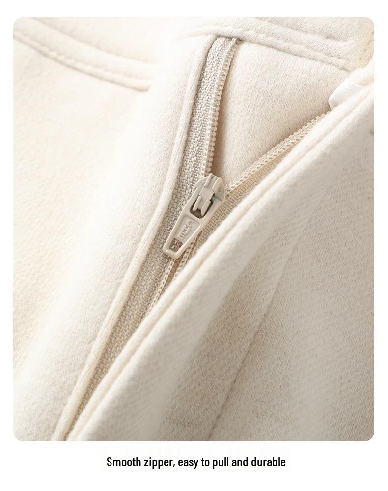 Women's Off-White Cashmere Blend Harem Pants - High-End, Thickened, Straight-Leg for Autumn/Winter 2024.