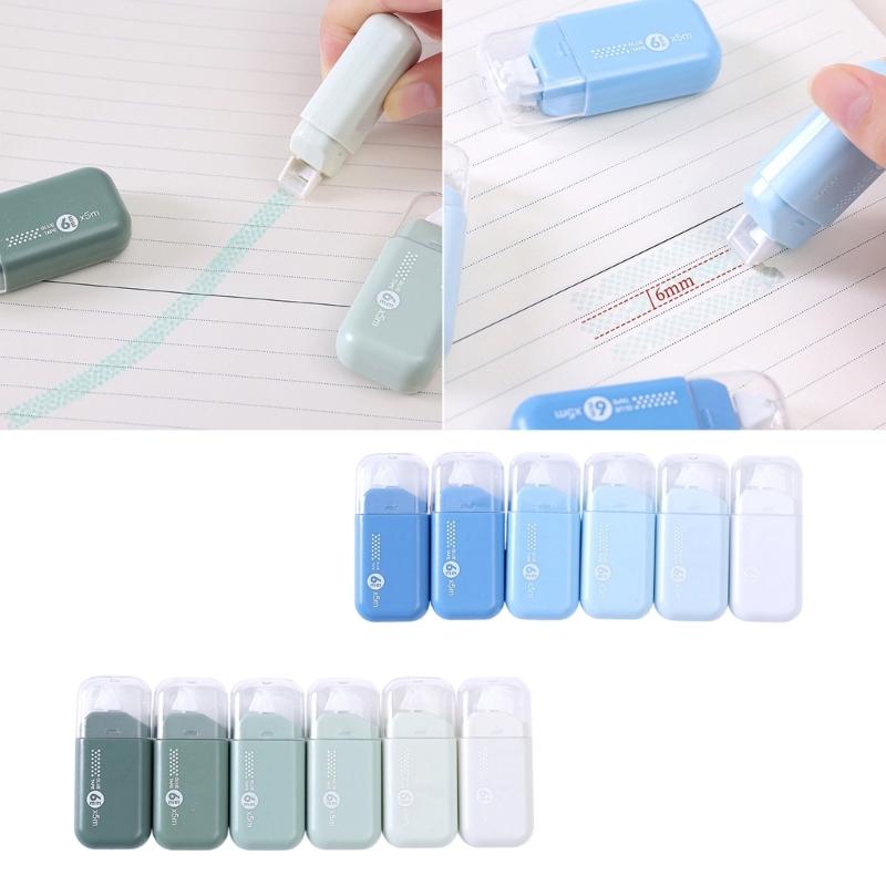 6pcs Removable Adhesive Pens Gradient Color Precise Nib for Handmade Journal Decoration and Photo Mounting