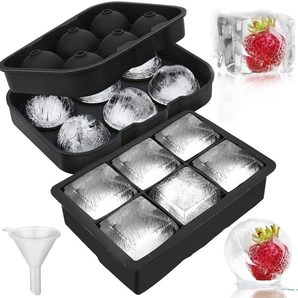 Silicone Ice Cube Mold with Lid - Food Grade Storage Box for Ice & Baby Food