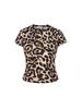 Leopard Print Slim Short Sleeve - Leopard Color