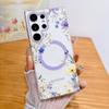 Cartoon Flower for Magsafe Case for Samsung Galaxy S26 S25 S23 Ultra S24 Plus Magnetic Wireless Charging Transparent Matte Cover