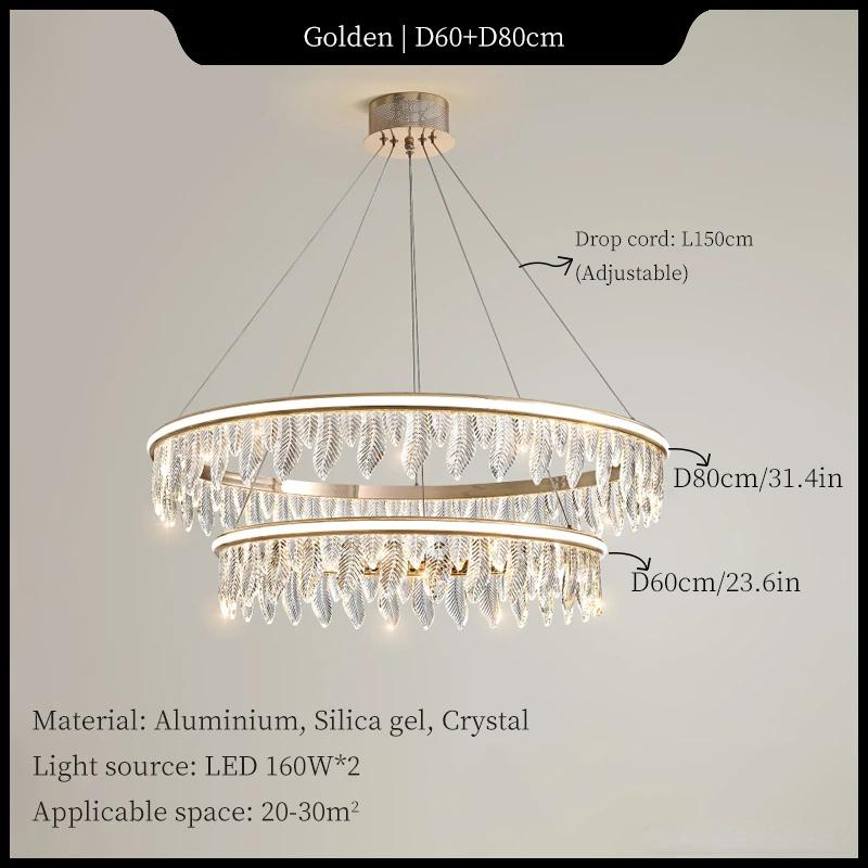 Restaurant Luxury Crystal Pendant Hanging Lamp for Ceiling Round Parlor Living Dining Room Pendant Light Loft  Decor Chandeliers