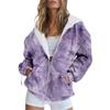 Womens Oversized Hooded Zip-Up Sweatshirt With 3D Digital Print Casual Loose Fit Winter