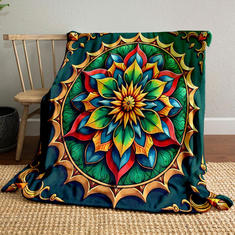 Colorful Mandala Design Print Blanket Soft and Cozy Perfect for the Living Room Bed Sofa or a Nap,gift