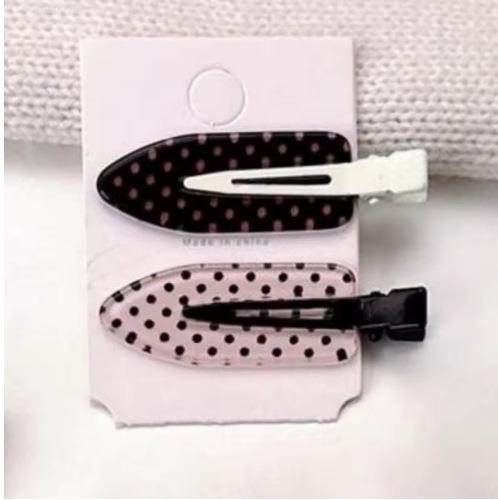 Fermaglio per capelli senza segni in acido acetico bianco e nero, 2 pezzi, fermaglio ad anatra in acrilico, fermaglio per capelli per frangia dolce, fermagli per capelli, strumento per lo styling, nuovo