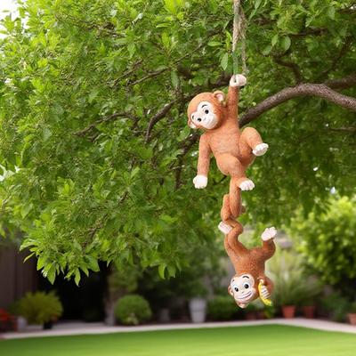 Garden Courtyard Monkey Pendant Sculpture Animal Decor,artificial Mountain Garden Balcony Ornaments,climbing Decorations,outdoor