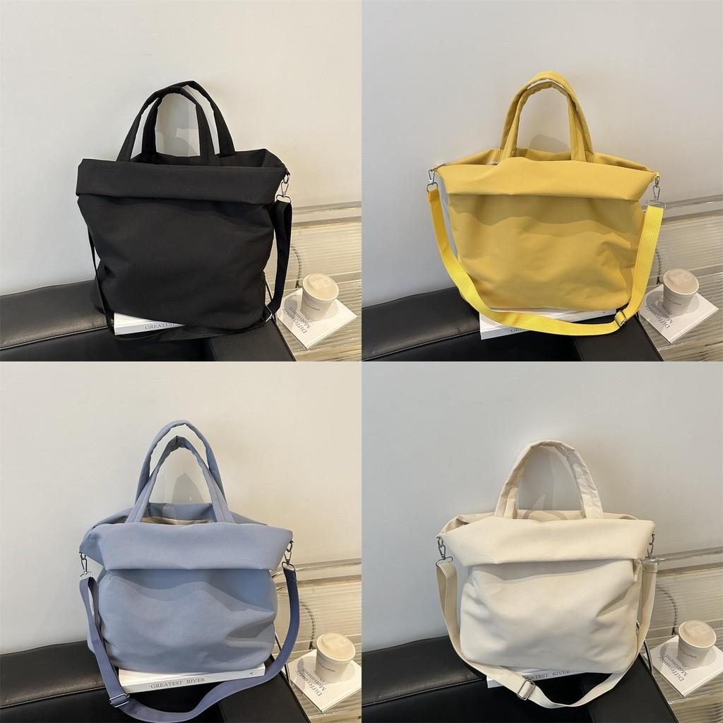 Chic Canvas Tote Bag In Black Yellow Blue And White Colors Ideal For Daily Use