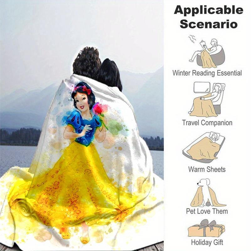 1pc Cartoon Snow White Blanket, Soft and Warm Home Decorative Throw for All Seasons, Soft Flannel Throw Blanket, Versatile & Cozy for Bedroom, Perfect
