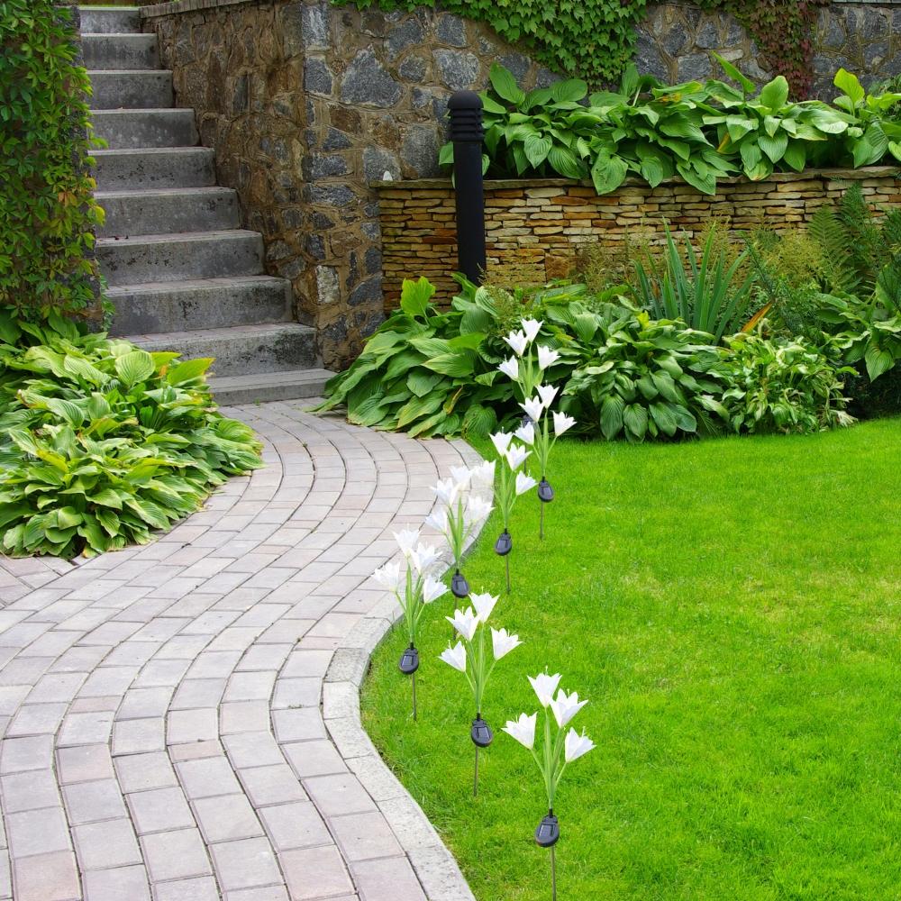 Solar lamp lighting LED lamp set of 2 garden flowers ip 44 GoGarden