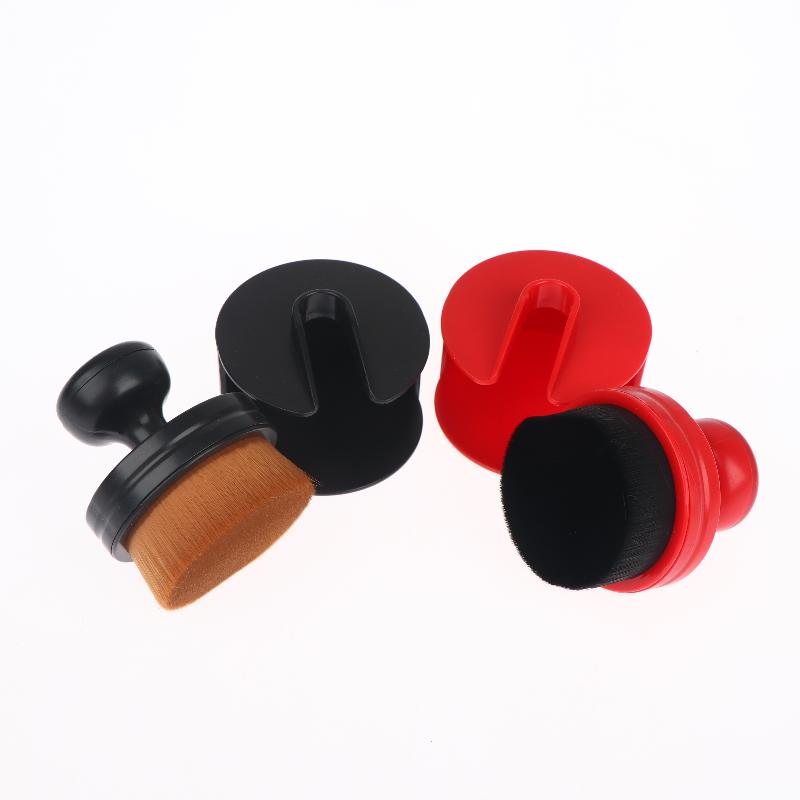 Ergonomics Round Handle Brush With Storage Racks For Car Lnterior Cleaning And Blush And Loose Powder Brush