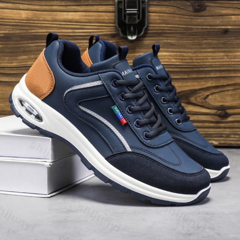 Modne Męskie Sneakersy Casual 2025 Jesień Moda Buty do Biegania Outdoor Wygodne Platforma Antypoślizgowe Buty Casual Sneakersy ze Skóry PU