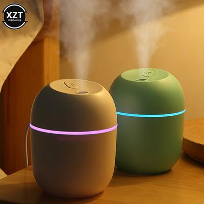 Humidificador USB Atomizador 220ml Difusor de Aceite de Aroma Humidificador de Aire Silencioso con Lámpara Nocturna para Coche dormitorio Pulverizador de Niebla Fría