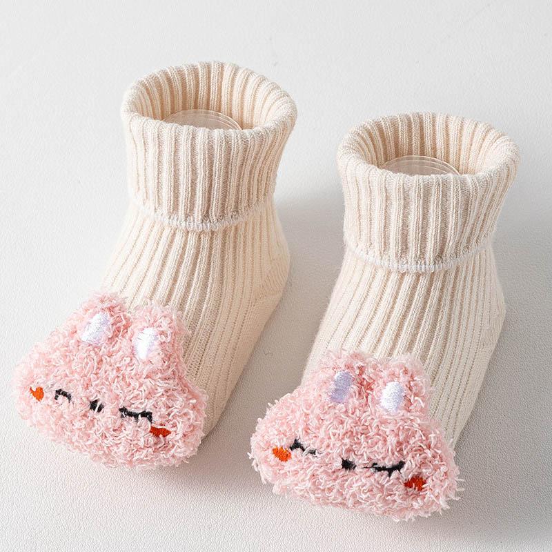 Cute 3D Doll Newborn Socks Spring Autumn Cotton Baby Middle Tube Sock 0-3year Boy Girl Kids Non Slip Floor Socks Infant Footwear