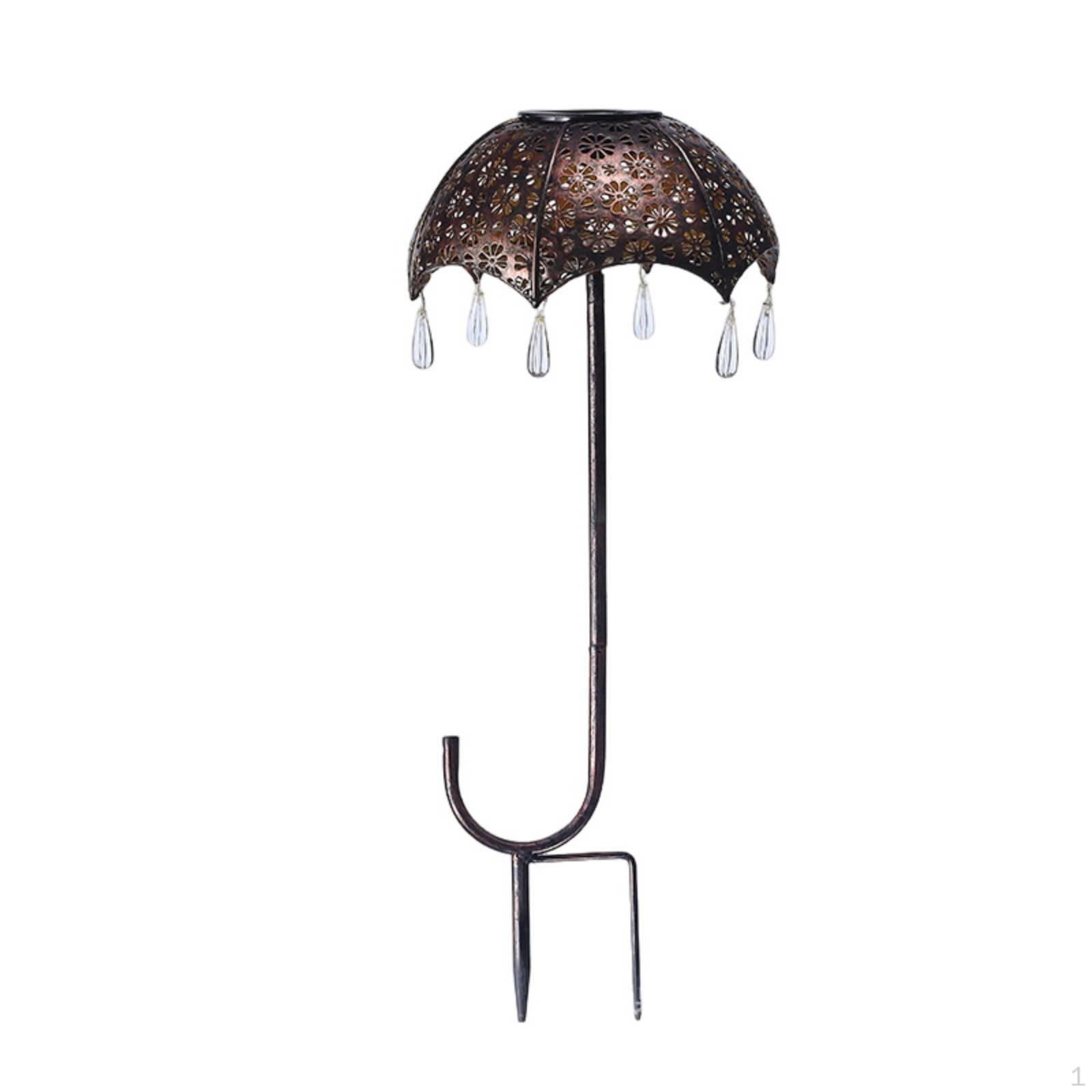 Solar Umbrella Stake Light Easy to Install Hollow Projection Lamp Outdoor for