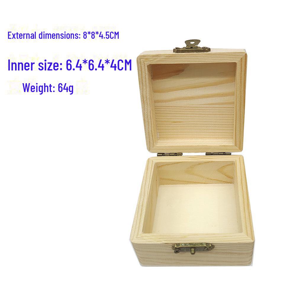 Small Square Pine Wood Jewelry Box with Moon Logo - Solid New Zealand Pine Gift and Storage Box