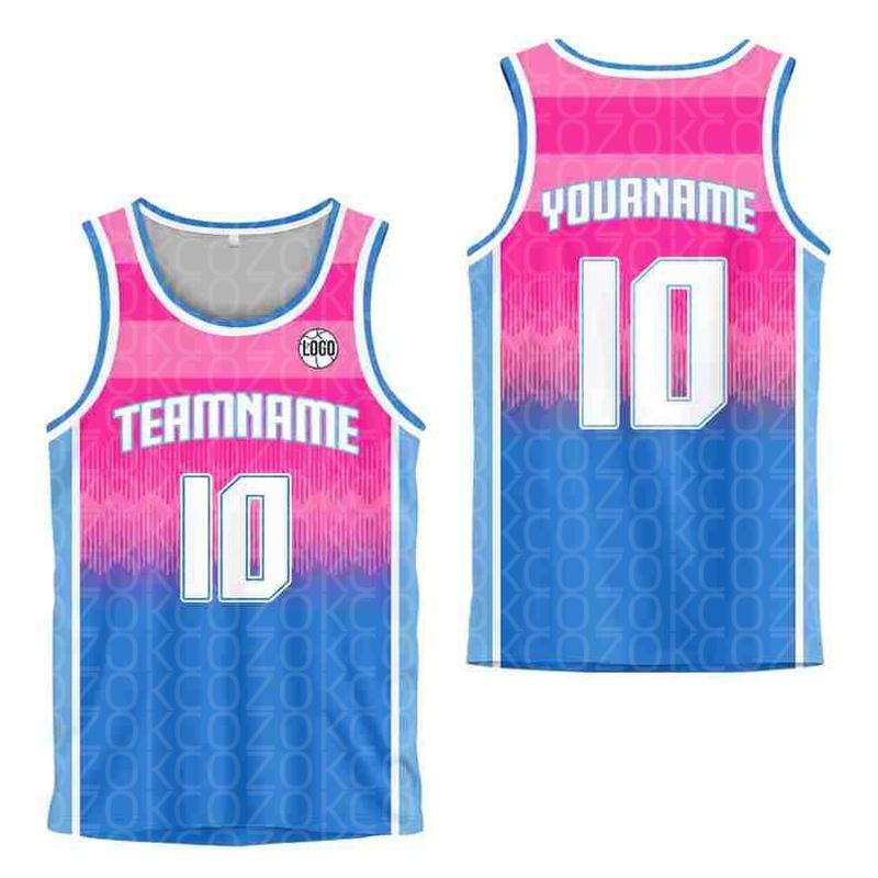 Op maat gemaakte Roze Basketbal Jersey Tanktops voor Mannen Vrouwen Jersey Gepersonaliseerd Team Unisex Top