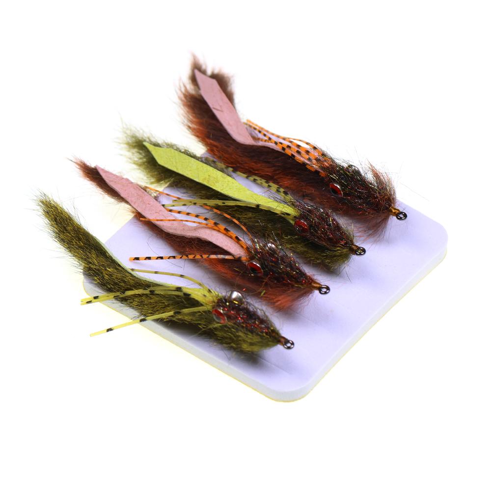 2pcs Fishing Streamer Fly for Trout Bass - Bottom Search Loach Lure with Dumbbell Eyes, Squirrel Tail,for Freshwater Saltwater
