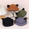 Chapeau sans bordure Oreilles de Chat Mignonnes Chapeau de Propriétaire Réglable pour Femme Chapeau Seau Créatif Extérieur