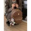 Modern Cute Cat Backpack Pu With Duffy Pendant And Easy Carry For Casual Outings