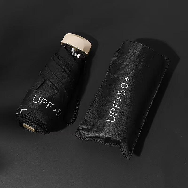 Mini Oil Painting 50% Pocket Capsule Umbrella Small Portable Sunscreen 50% Six Bones Sun Umbrella Flat Umbrella