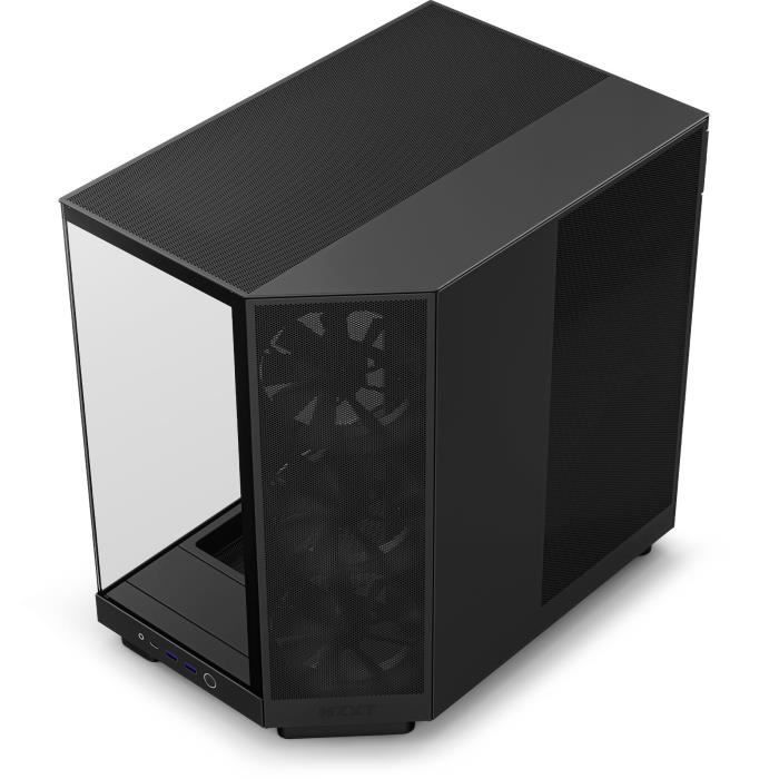 Boitier moyen-tour - nzxt - cc-h61fb-01 - h6 flow - double chambre - noir - 3 ventilateurs inclus