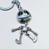 Skull Doll Bag Keychain Friendship Couple Key Holder Silver